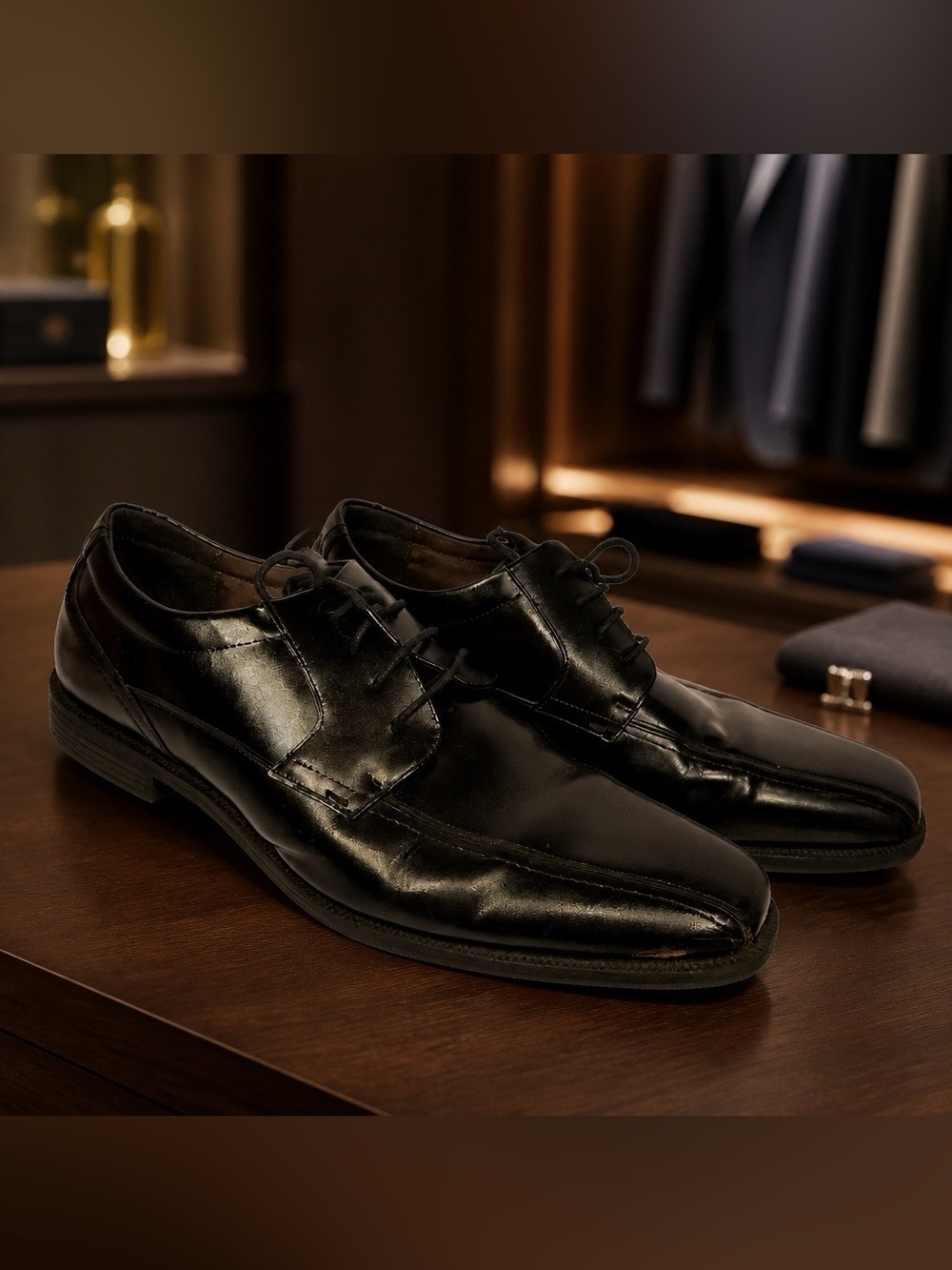 Florsheim Black Leather Derby Oxfords